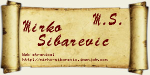 Mirko Šibarević vizit kartica